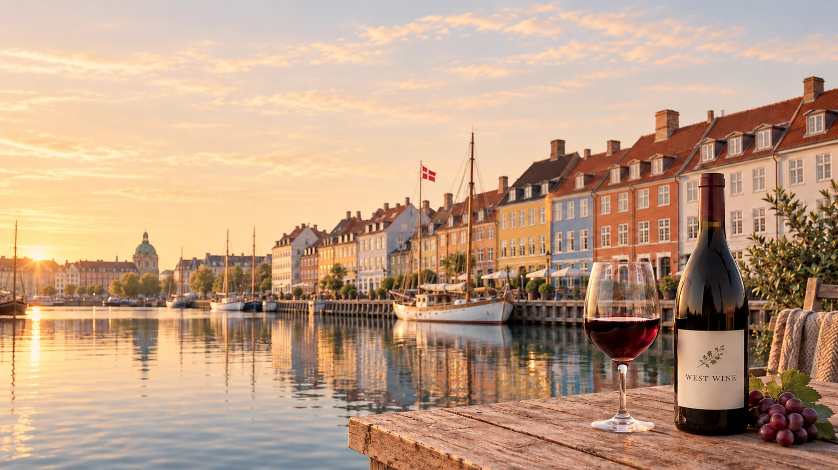 Vin med udsigt over en københavnsk kanal